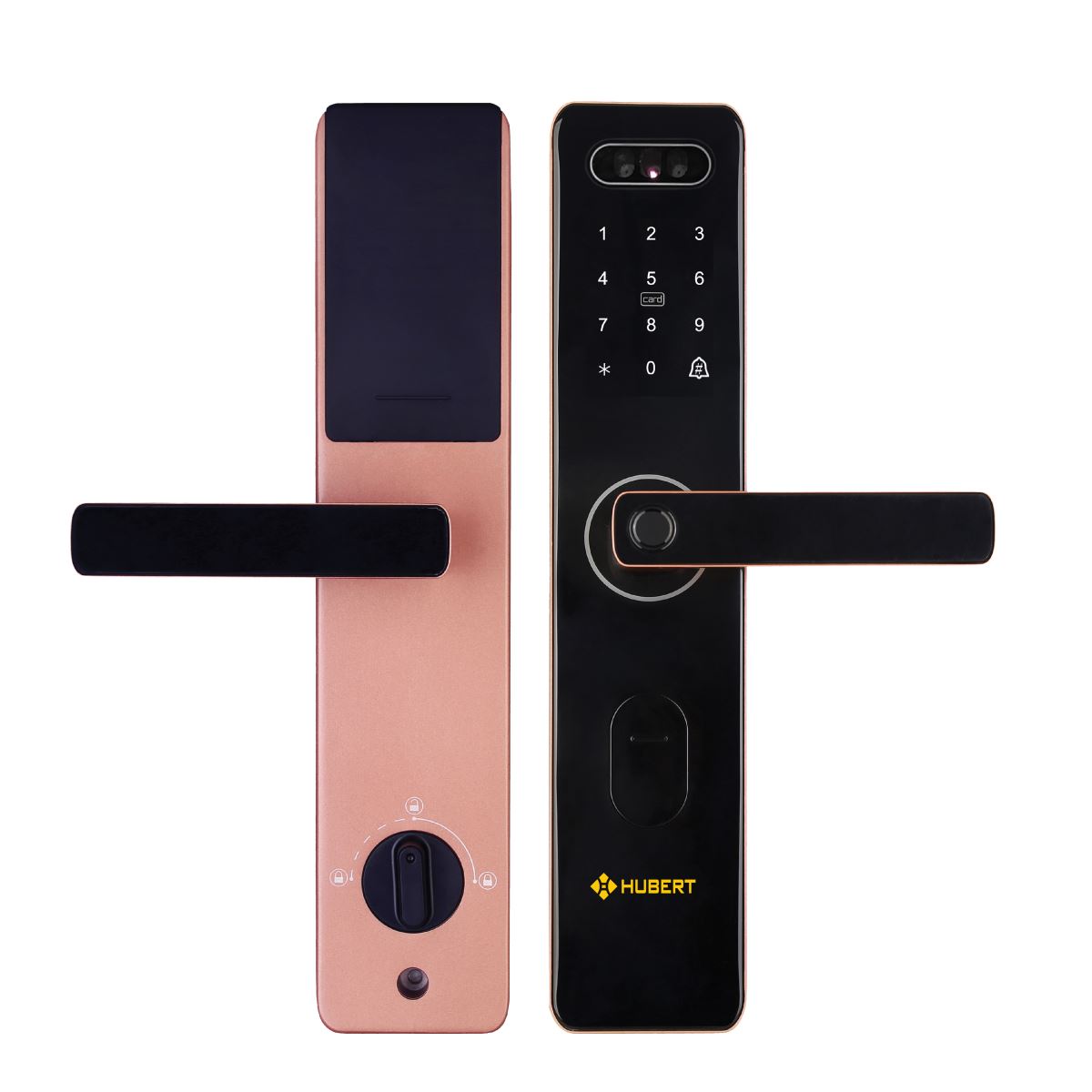 Khóa cửa thông minh Face ID Hubert HB CG75 Rose Gold chống nước