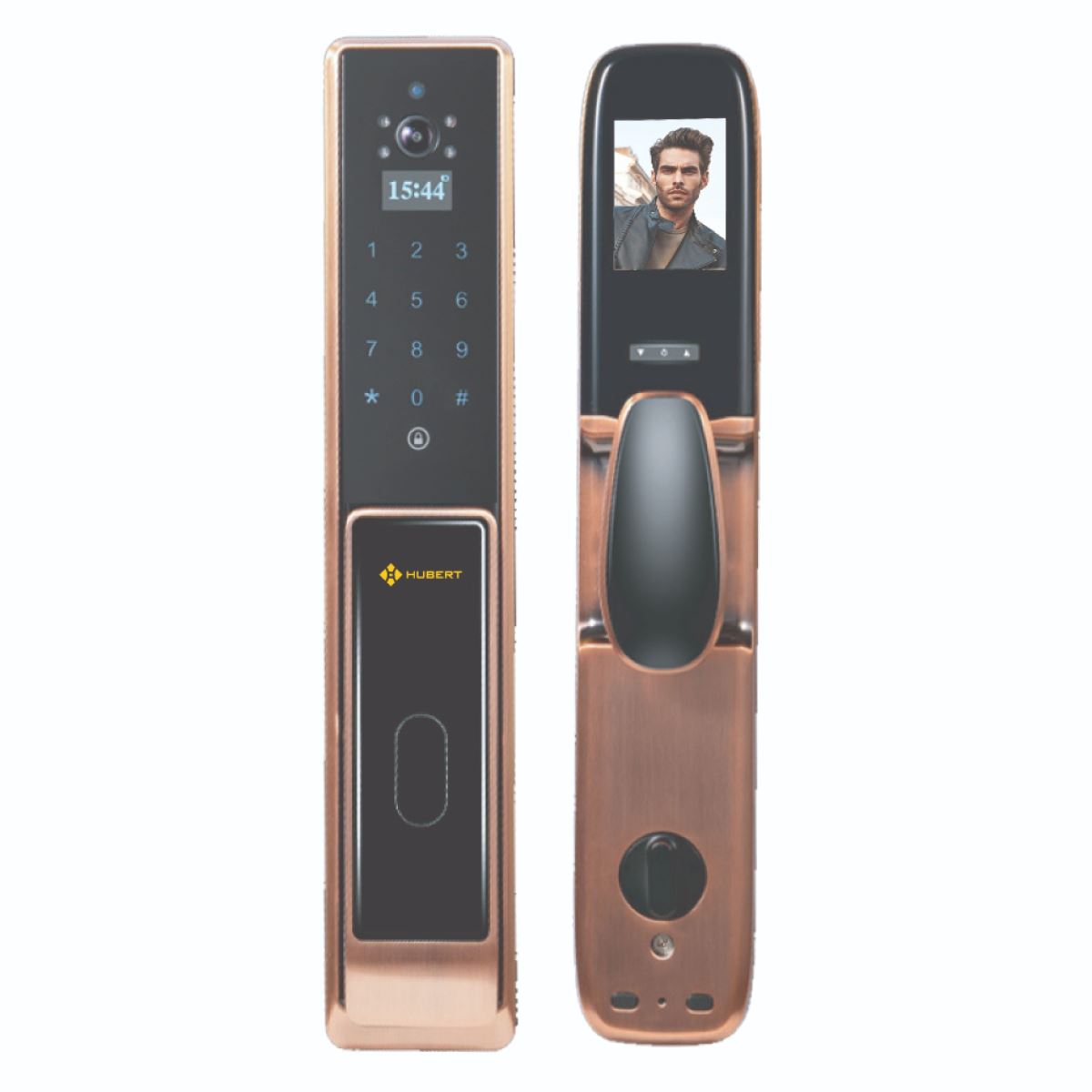 Khóa cửa thông minh tự động màn hình chuông Hubert CG77 Cooper