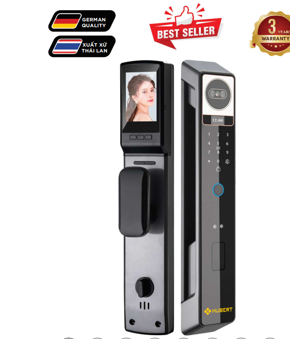 Khóa cửa thông minh tự động Face ID Hubert HB CG88 Black