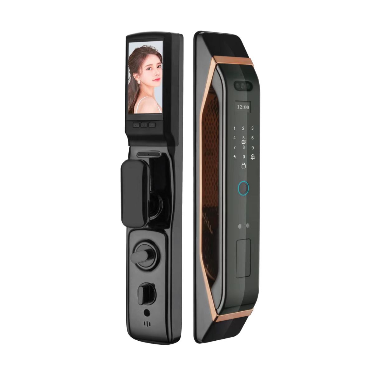 Khóa cửa thông minh tự động Hubert HB CG87 Copper Face ID, App wifi của Đức